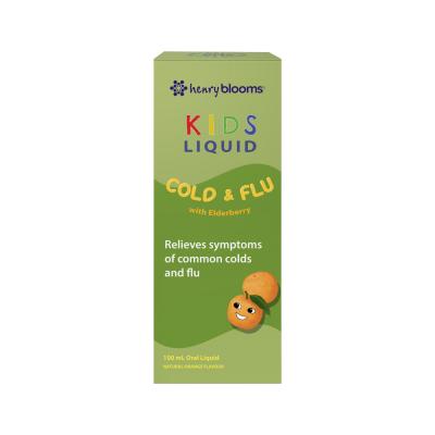 Henry Blooms Kids Liquid Cold & Flu with Elderberry Orange 100ml